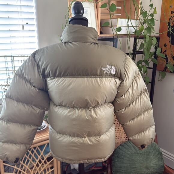 Vintage Y2K The North Face Pistachio Nuptse 700 Zip Up Goose Down Puffer Jacket - Picture 2 of 8